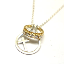 Load image into Gallery viewer, Silver Cross Ring Holder Necklace