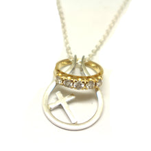 Load image into Gallery viewer, Silver Cross Ring Holder Necklace