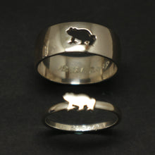 Load image into Gallery viewer, Silver Frog Promise Ring for Couples
