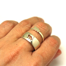 Load image into Gallery viewer, Silver Frog Promise Ring for Couples