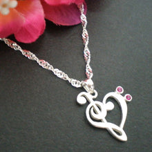 Load image into Gallery viewer, Music Note Necklace in Silver