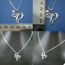 Load image into Gallery viewer, Treble and Bass Clef Heart Necklace