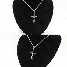 Load image into Gallery viewer, Silver Laminin Cross Necklace