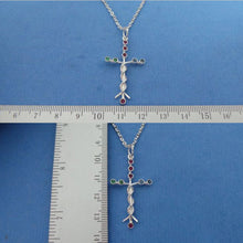 Load image into Gallery viewer, Silver Laminin Cross Necklace