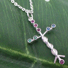 Load image into Gallery viewer, Silver Laminin Cross Necklace