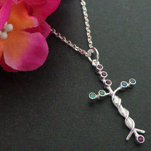 Load image into Gallery viewer, Silver Laminin Cross Necklace