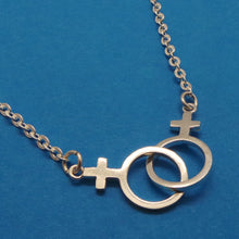 Load image into Gallery viewer, Silver Female Lesbian Necklace