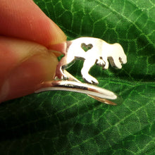 Load image into Gallery viewer, Silver Tyrannosaurus Dinosaur Ring