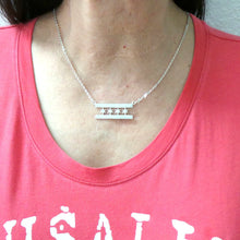 Load image into Gallery viewer, Silver Chicago Flag Necklace