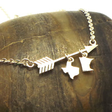 Load image into Gallery viewer, Silver Arrow Texas to Minnesota Necklace