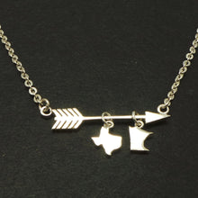 Load image into Gallery viewer, Silver Arrow Texas to Minnesota Necklace