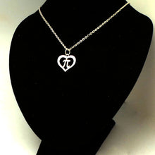 Load image into Gallery viewer, Silver Heart Math PI Necklace