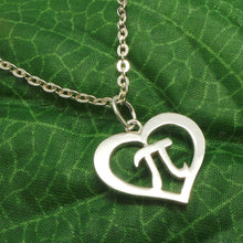 Load image into Gallery viewer, Silver Heart Math PI Necklace