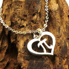 Load image into Gallery viewer, Silver Heart Math PI Necklace