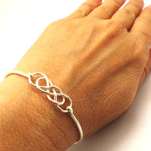 Load image into Gallery viewer, Silver Double Infinity Bangle Bracelet