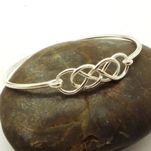 Load image into Gallery viewer, Silver Double Infinity Bangle Bracelet