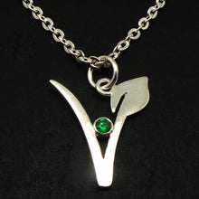 Load image into Gallery viewer, Silver Vegan Symbol Necklace