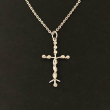 Load image into Gallery viewer, Silver Laminin Cross Necklace