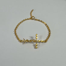 Load image into Gallery viewer, Silver Laminin Cross Bracelet