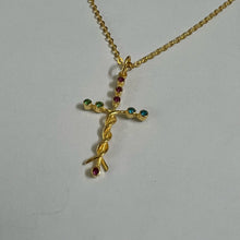 Load image into Gallery viewer, Silver Laminin Cross Necklace