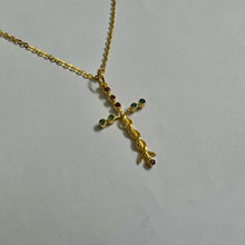 Load image into Gallery viewer, Silver Laminin Cross Necklace