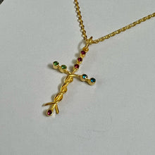 Load image into Gallery viewer, Silver Laminin Cross Necklace