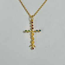 Load image into Gallery viewer, Silver Laminin Cross Necklace