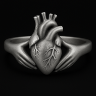 Anatomical Heart Claddagh Ring
