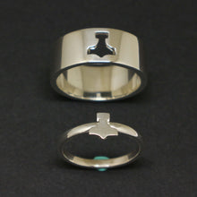Load image into Gallery viewer, Mjolnir Thor Hammer Couple Ring
