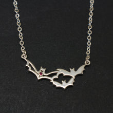 Load image into Gallery viewer, Silver Mother Daughter Bat Necklace
