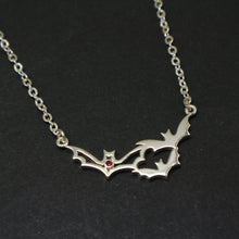 Load image into Gallery viewer, Silver Mother Daughter Bat Necklace
