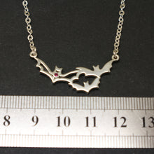 Load image into Gallery viewer, Silver Mother Daughter Bat Necklace
