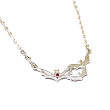 Load image into Gallery viewer, Silver Mother Daughter Bat Necklace
