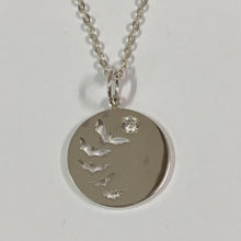 Load image into Gallery viewer, Silver Bats Flying Necklace
