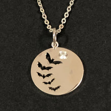 Load image into Gallery viewer, Silver Bats Flying Necklace
