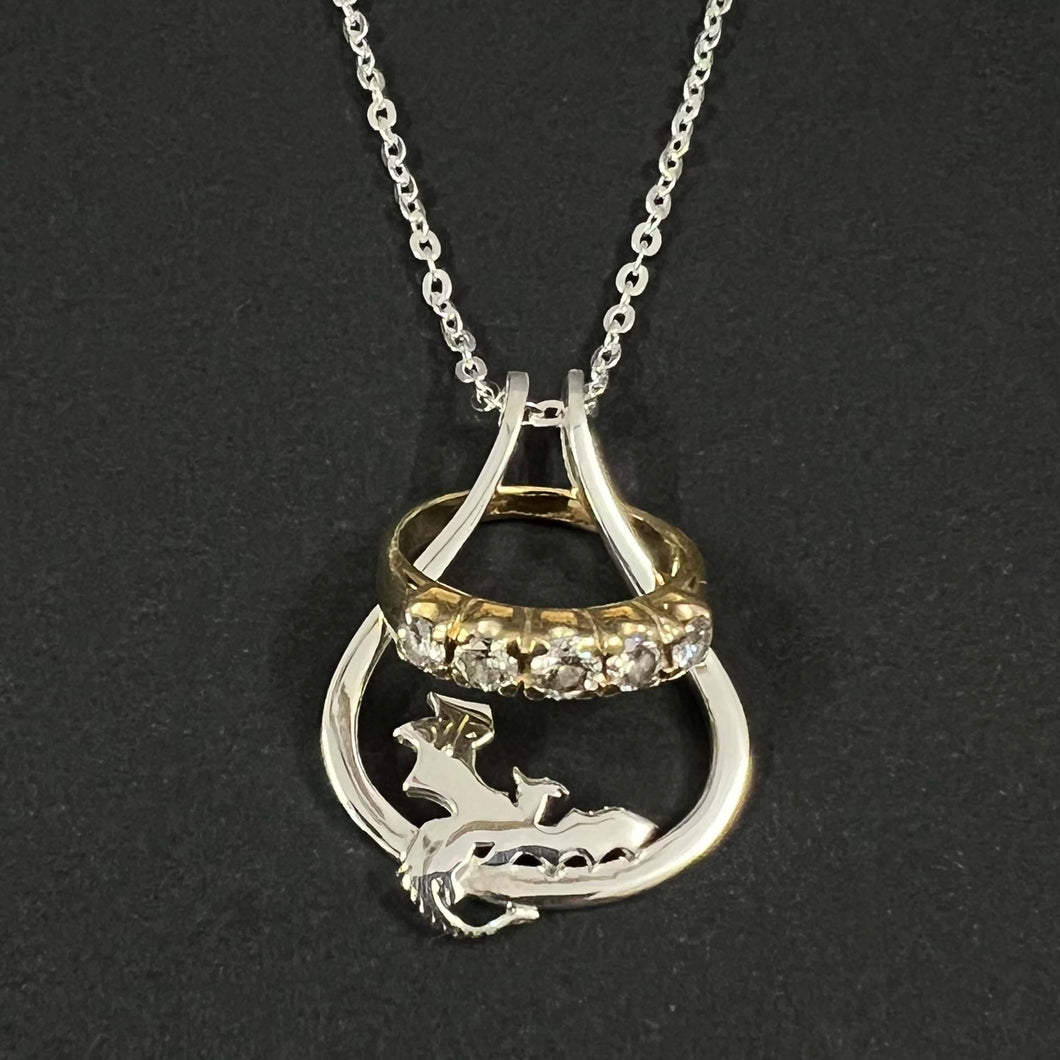 Western Dragon Ring Holder Necklace
