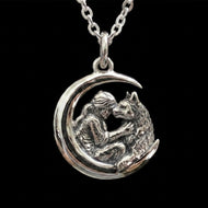 Silver Moon Women Dog Necklace