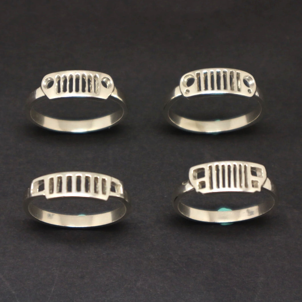 Silver BU CJ ZJ Jeep Grilles Ring