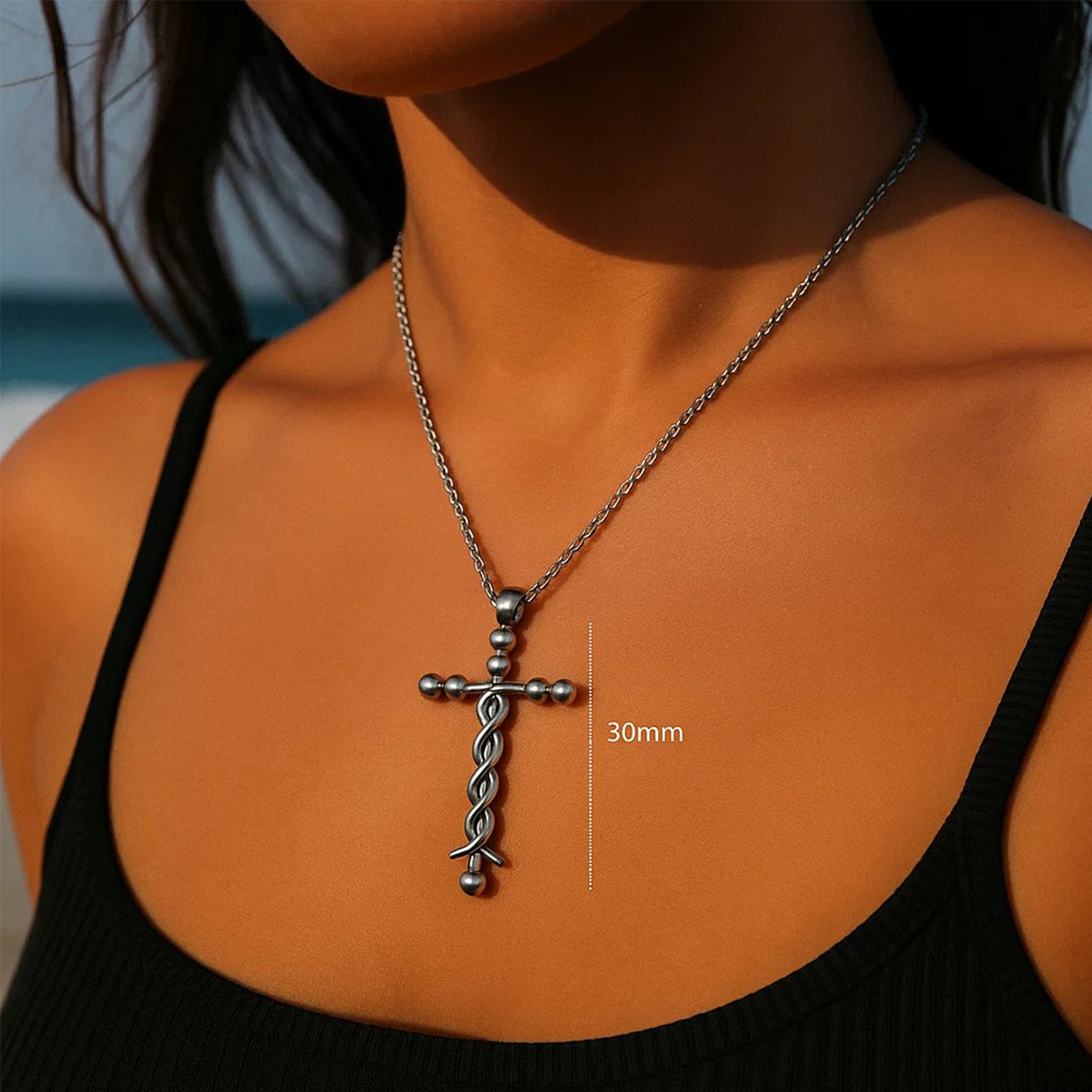 Simple Laminin Cross Necklace – Handmado.com