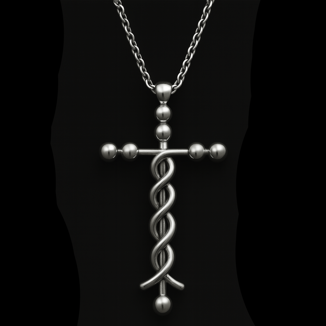 Simple Laminin Cross Necklace