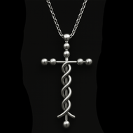 Simple Laminin Cross Necklace