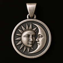 Load image into Gallery viewer, Sun and Moon Medallion Pendant

