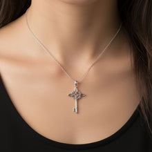 Load image into Gallery viewer, Silver Witch Knot Key Necklace

