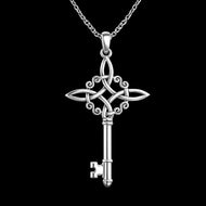 Silver Witch Knot Key Necklace