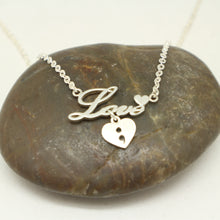 Load image into Gallery viewer, Love Dangle Heart Semicolon Necklace
