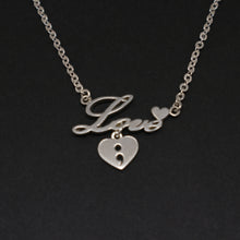 Load image into Gallery viewer, Love Dangle Heart Semicolon Necklace
