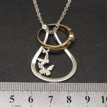 Load image into Gallery viewer, Butterfly Mother Daughter Ring Holder Necklace
