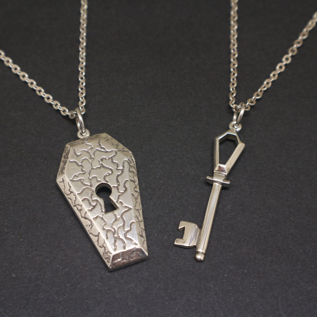 Coffin Key Lock Matching Necklace