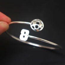 Load image into Gallery viewer, Personalized Jersey Number Soccer ball Bracelet
