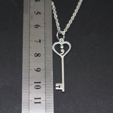 Load image into Gallery viewer, Silver Semicolon Key Necklace
